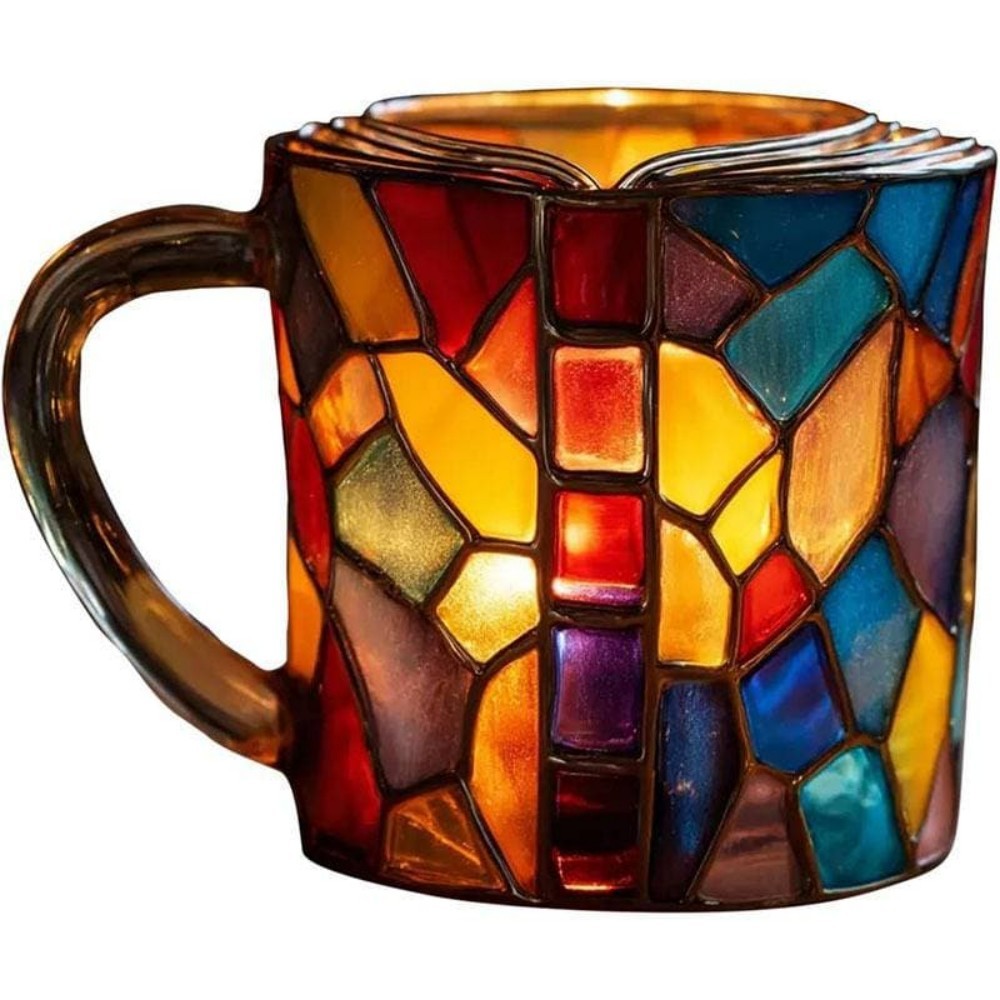 3D Bücher Kaffeetasse – Bunte Acryl Buchstapel Tasse | Originelles Geschenk für Leser, Autoren & Bibliothekare