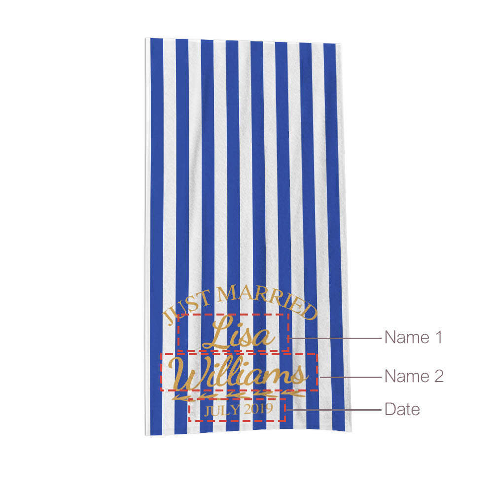 Benutzerdefinierte Name Hochzeit Strand Handtuch Personalisierte Strand Handtuch Lustige Geschenk - CustWitDE