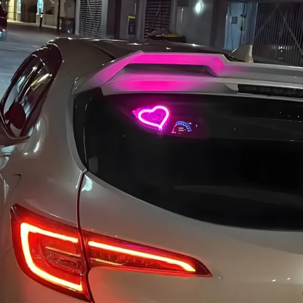 Herzförmiges LED-Neonlicht fürs Auto – Romantische Beleuchtung für Dreiecksfenster