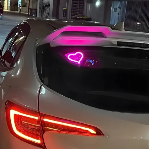 Herzförmiges LED-Neonlicht fürs Auto – Romantische Beleuchtung für Dreiecksfenster