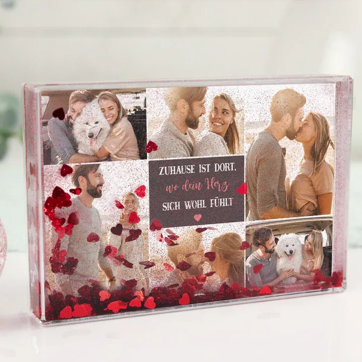 Personalisierter Glitzer-Schüttelrahmen mit Foto – Magischer Schneekugel-Effekt