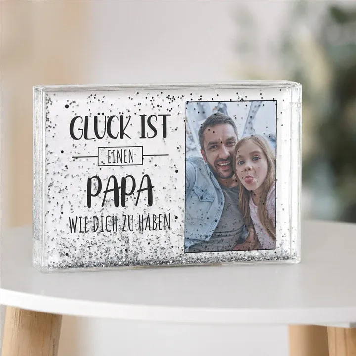 Personalisierter Glitzer-Schüttelrahmen mit Foto – Magischer Schneekugel-Effekt