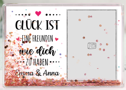 Personalisierter Glitzer-Schüttelrahmen mit Foto – Magischer Schneekugel-Effekt
