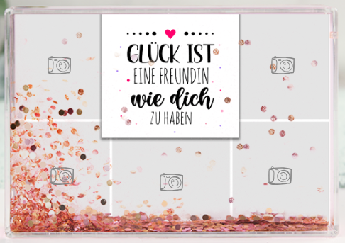 Personalisierter Glitzer-Schüttelrahmen mit Foto – Magischer Schneekugel-Effekt