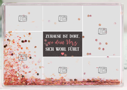Personalisierter Glitzer-Schüttelrahmen mit Foto – Magischer Schneekugel-Effekt