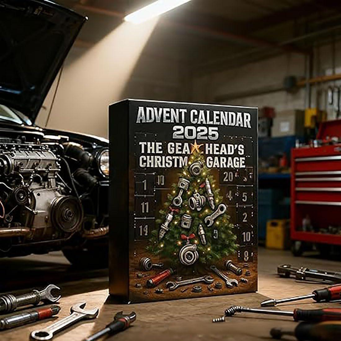 Adventskalender 2025 für Männer – Gearhead’s Christmas Garage Blindbox mit Autoteile-Ornamenten