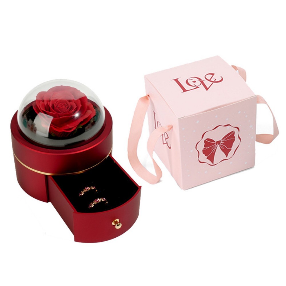 Schmuckkästchen mit Ewiger Rose – Romantische Aufbewahrung & Geschenkbox