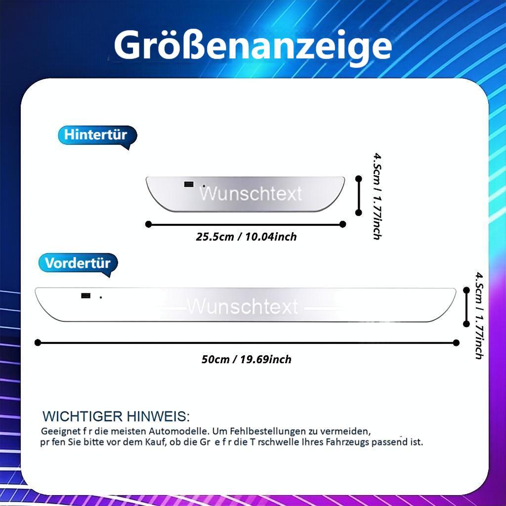 Personalisierte LED-Autotürbeleuchtung mit Wunschtext – Originelles Geburtstagsgeschenk, passend für viele Automodelle