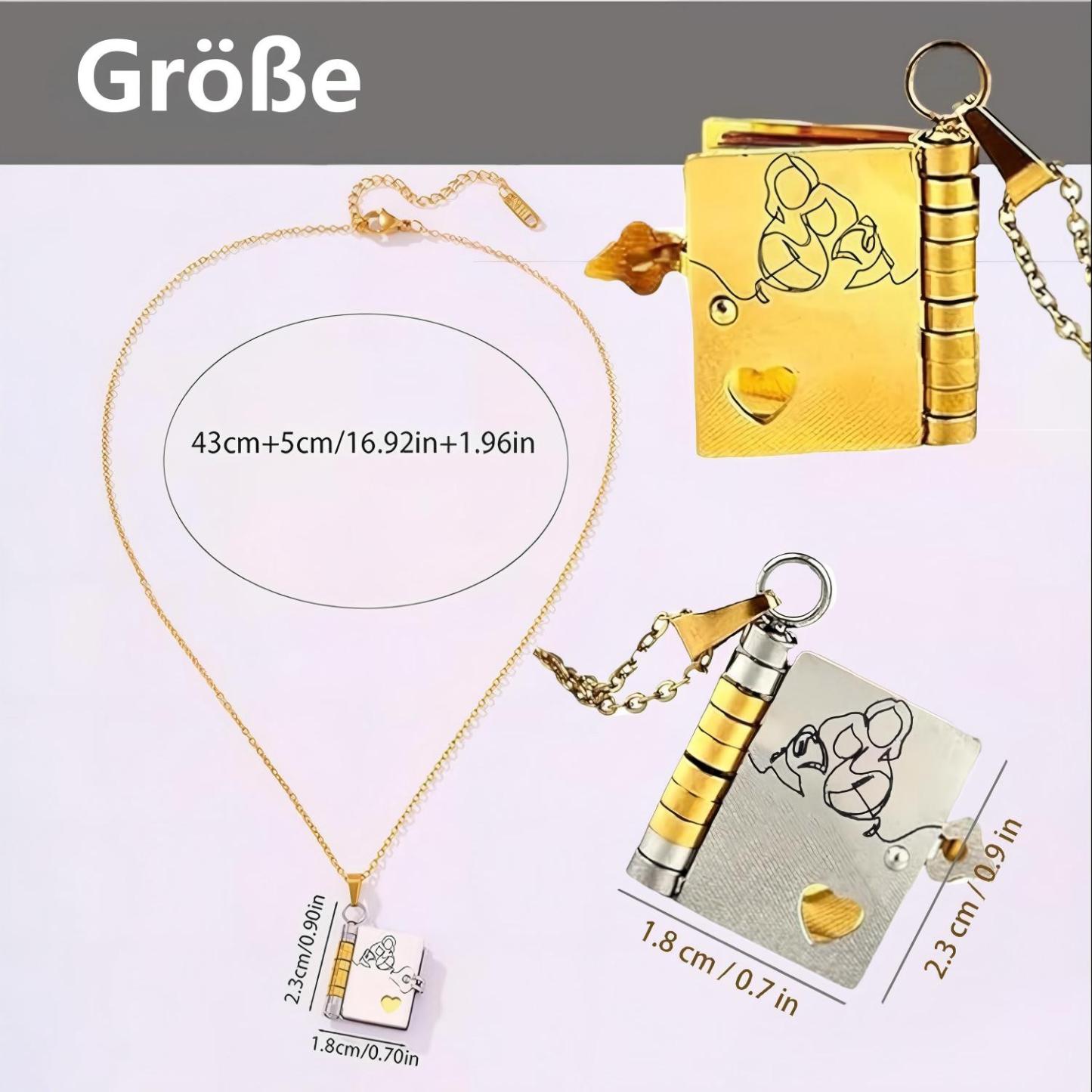 "Von Oma an Meine Enkelin" - Die persönliche Buch-Halskette mit 6 Liebesbotschaften