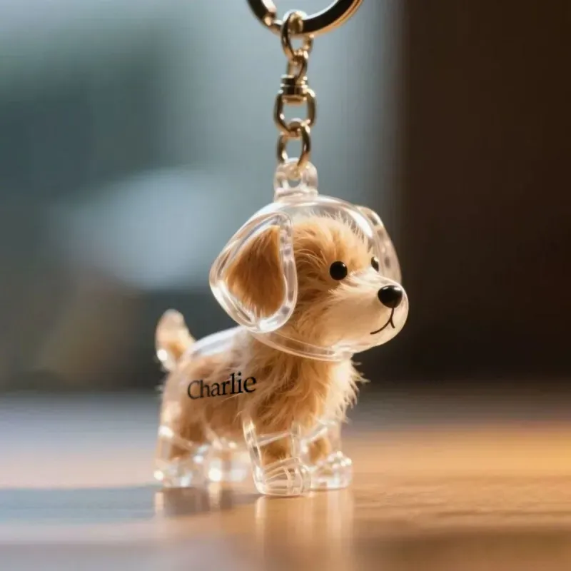 Dog Hair Collector Keychain Bag Charm Memorial Storage Box Sentimental Perfect for Storing Pet Hair Gift for Dog Lovers - CustWit