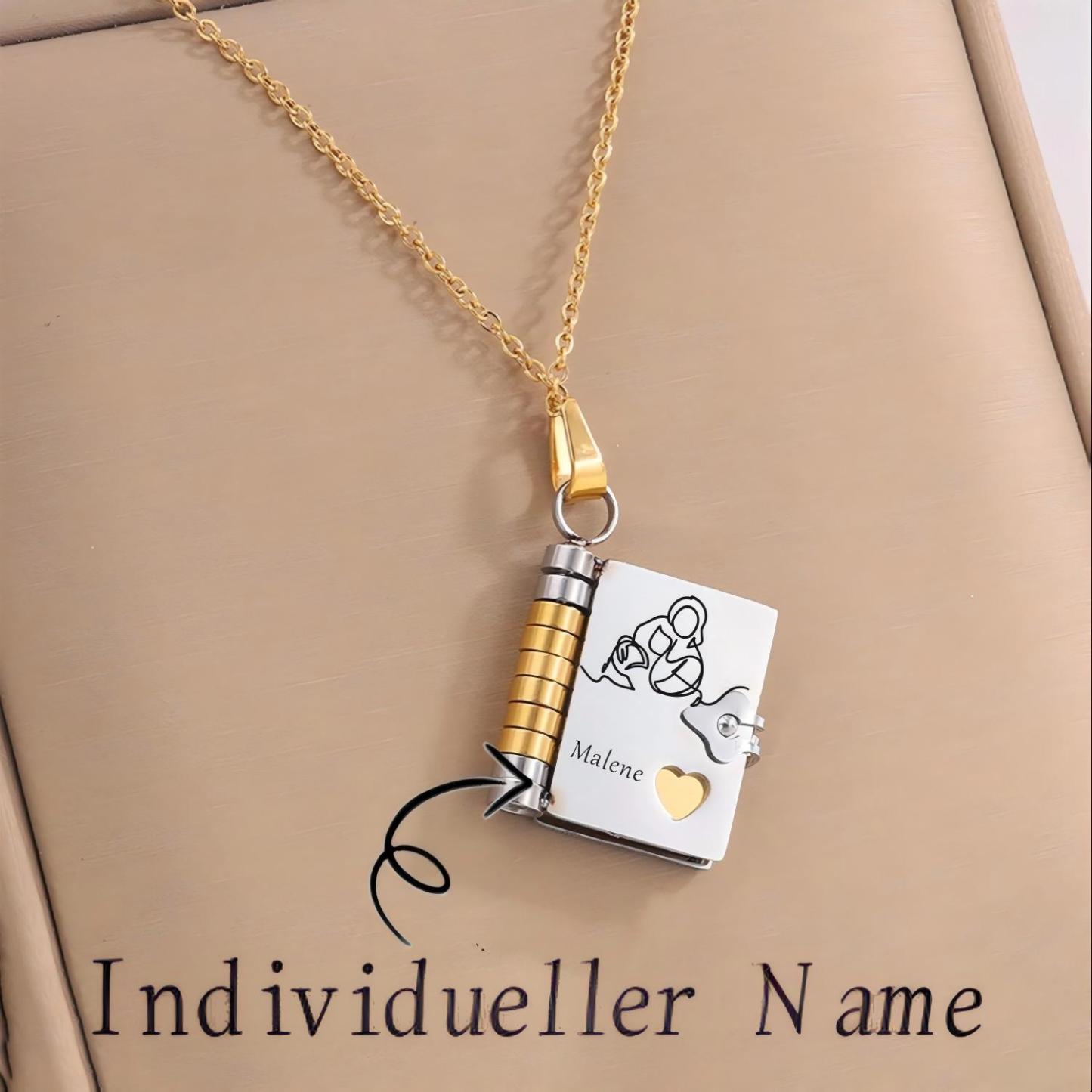 "Von Oma an Meine Enkelin" - Die persönliche Buch-Halskette mit 6 Liebesbotschaften