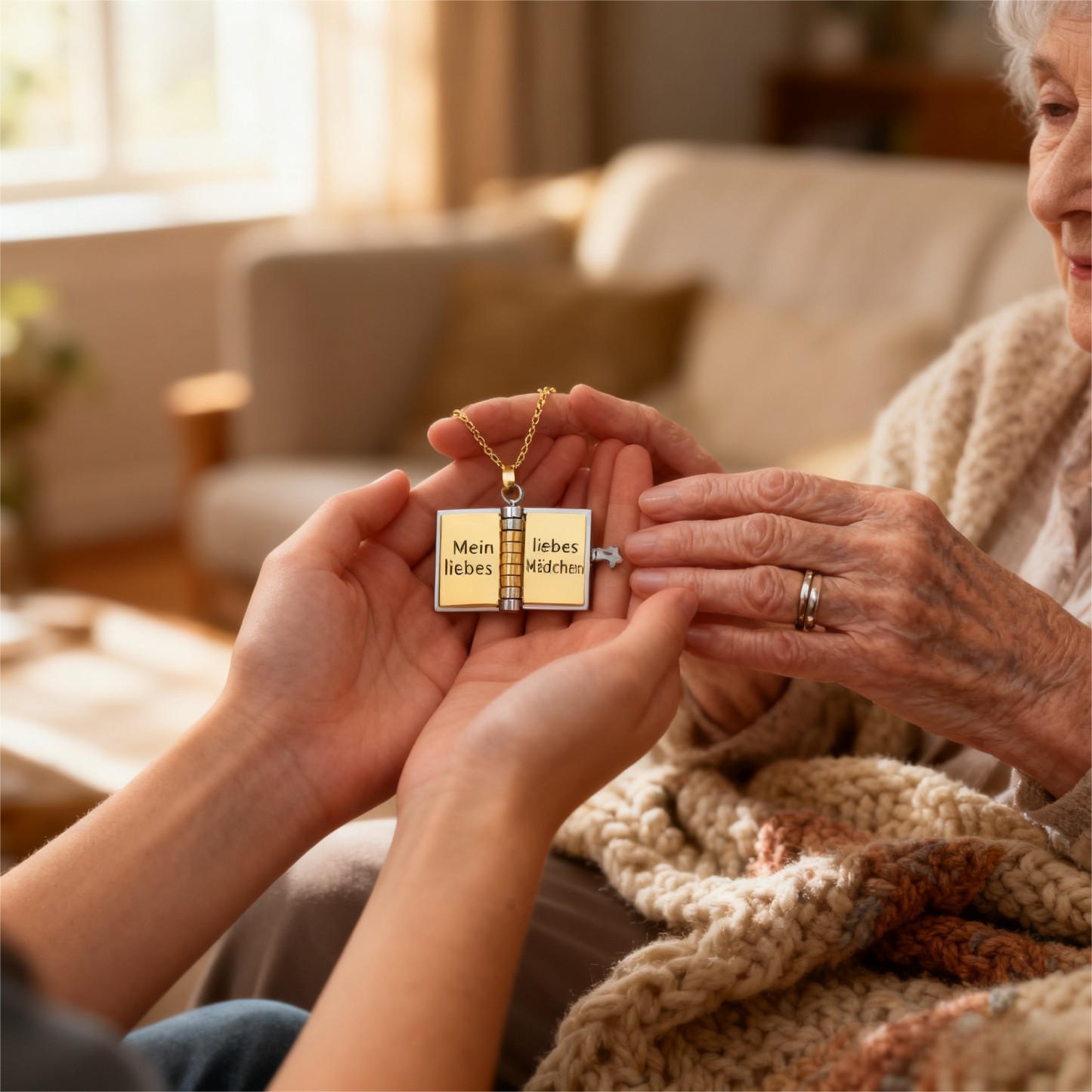 "Von Oma an Meine Enkelin" - Die persönliche Buch-Halskette mit 6 Liebesbotschaften