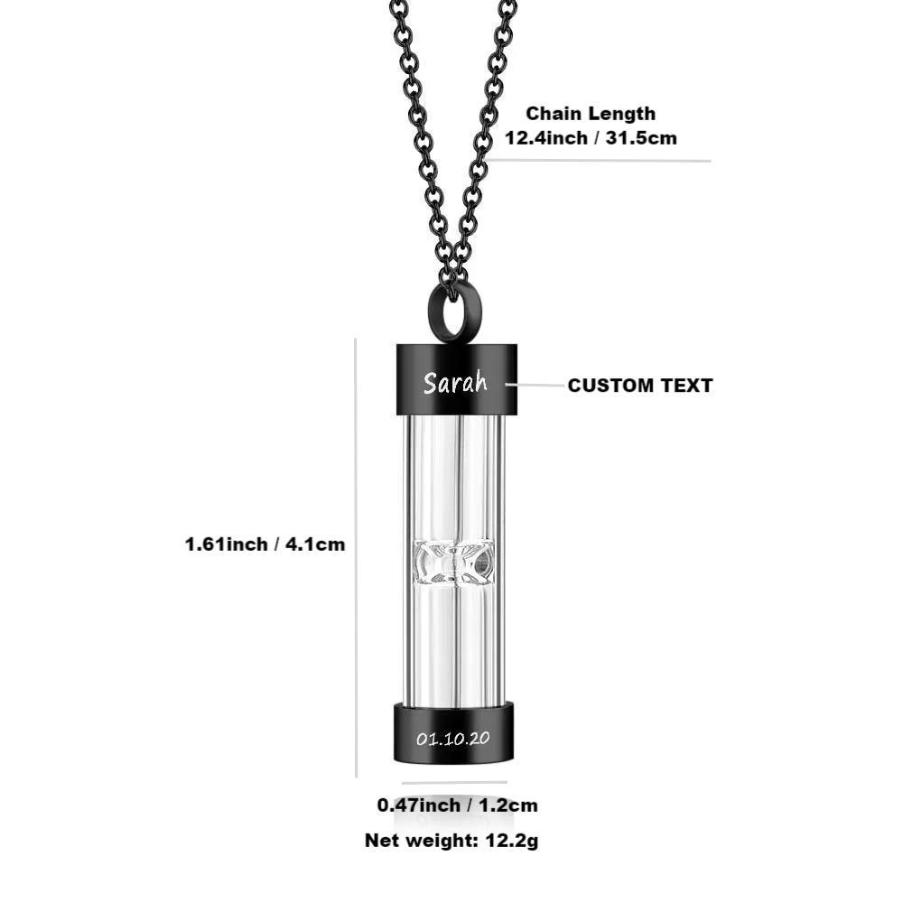 Personalisierte Namenskette – Sanduhr Anhänger Erinnerungsgeschenk Für Frauen & Männer