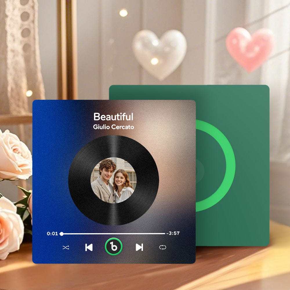 Benutzerdefiniertes Musik-kühlschrankmagnetalbum, Singender Kühlschrankmagnet, Musik-wandfotoaufkleber, Musikbewegung, Die Gespielt Werden Kann, Valentinstagsgeschenk - CustWitDE