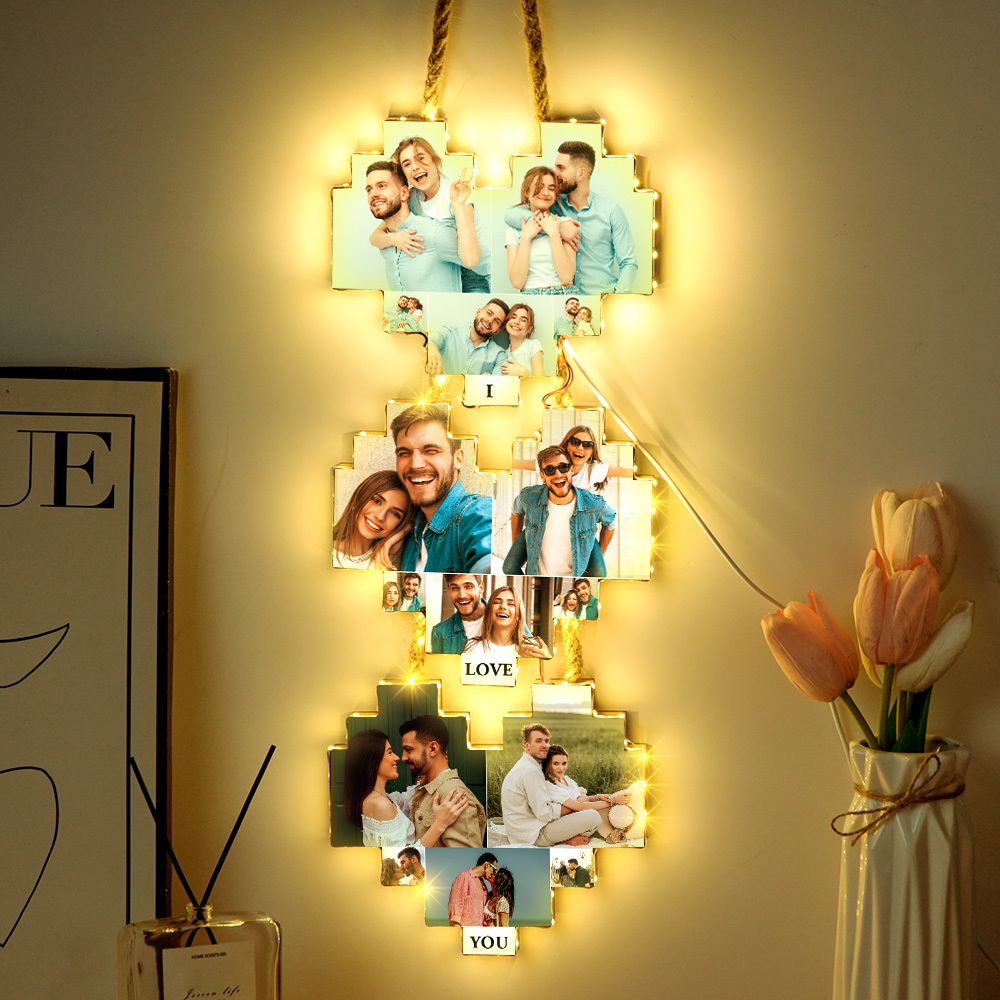 Personalisiertes Wandlicht Aus Holz In Herzform, Personalisierte Wanddekoration Für Hochzeiten, Romantisches Geschenk Zum Jahrestag, Geschenke Für Verliebte - CustWitDE