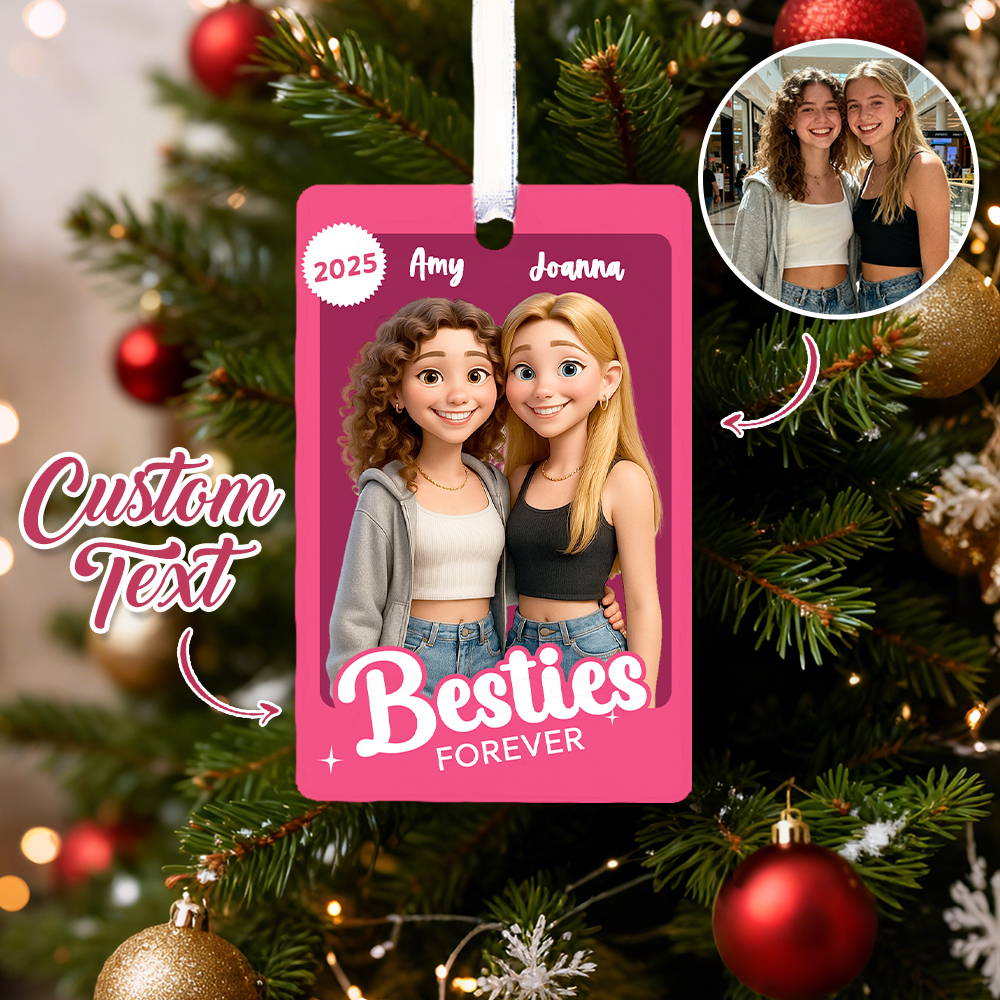 Personalisiertes Fotofigur-Ornament für die beste Freundin – Einzigartiges Freundschaftsgeschenk