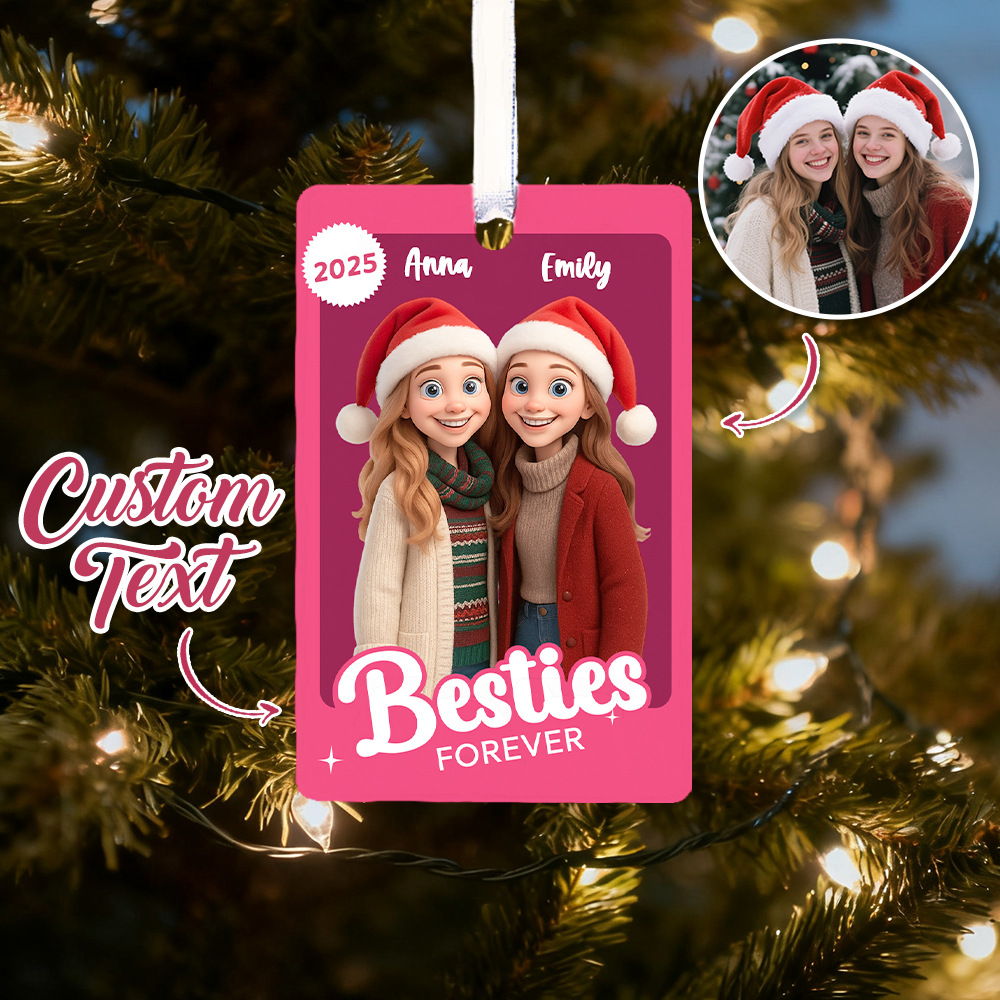 Personalisiertes Fotofigur-Ornament für die beste Freundin – Einzigartiges Freundschaftsgeschenk
