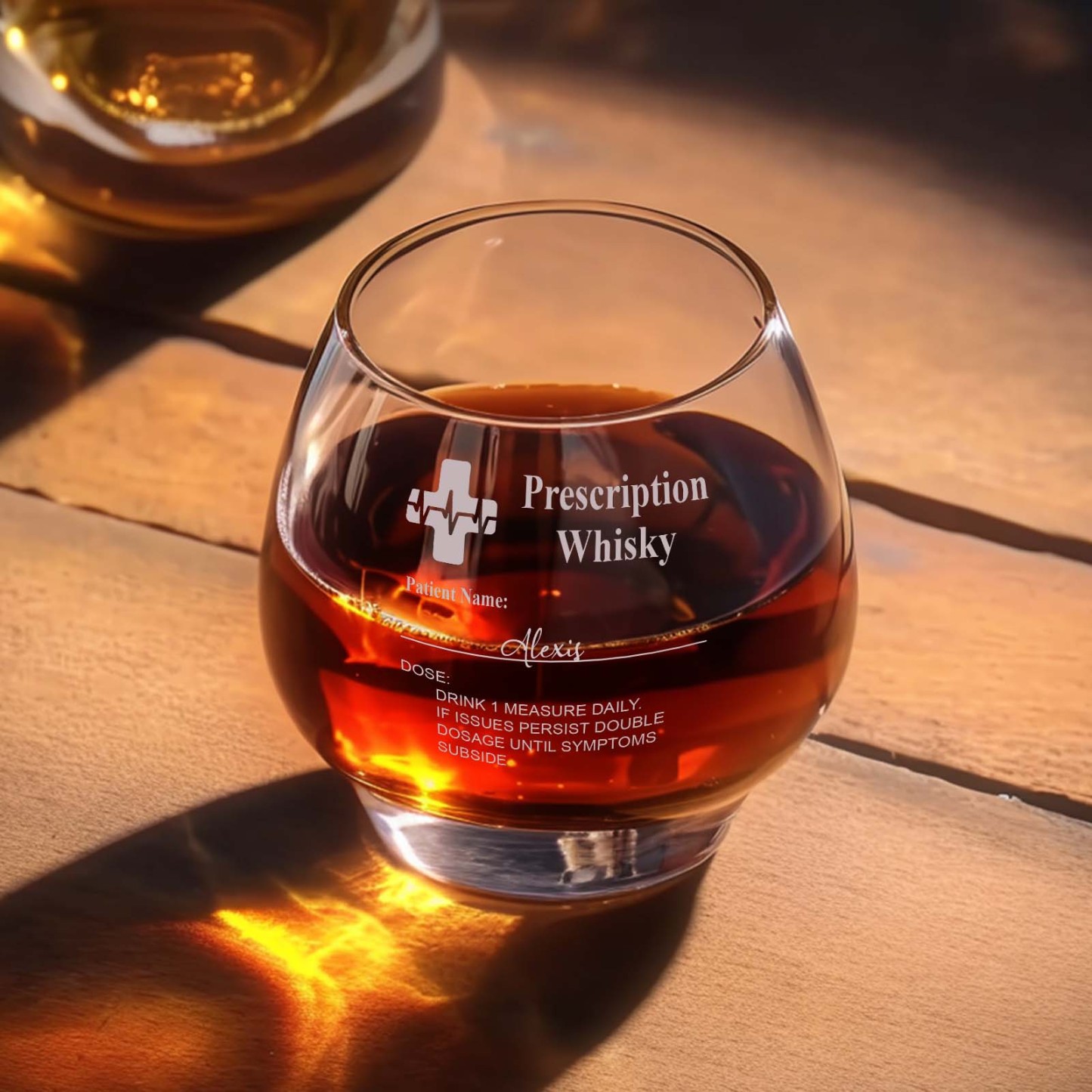 Personalisierte Whiskygläser mit „Sehstärke“-Motiv & Schieferuntersetzer mit Namensgravur - CustWitDE