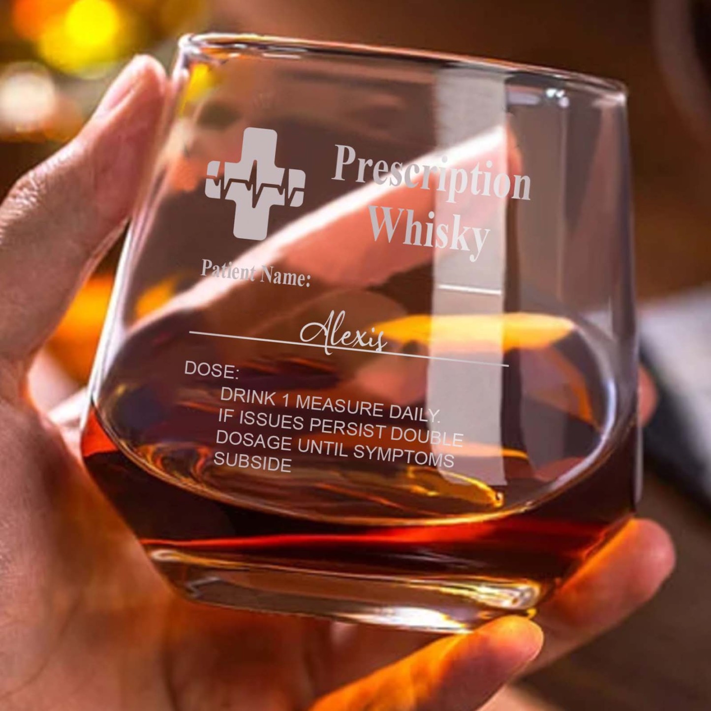 Personalisierte Whiskygläser mit „Sehstärke“-Motiv & Schieferuntersetzer mit Namensgravur - CustWitDE