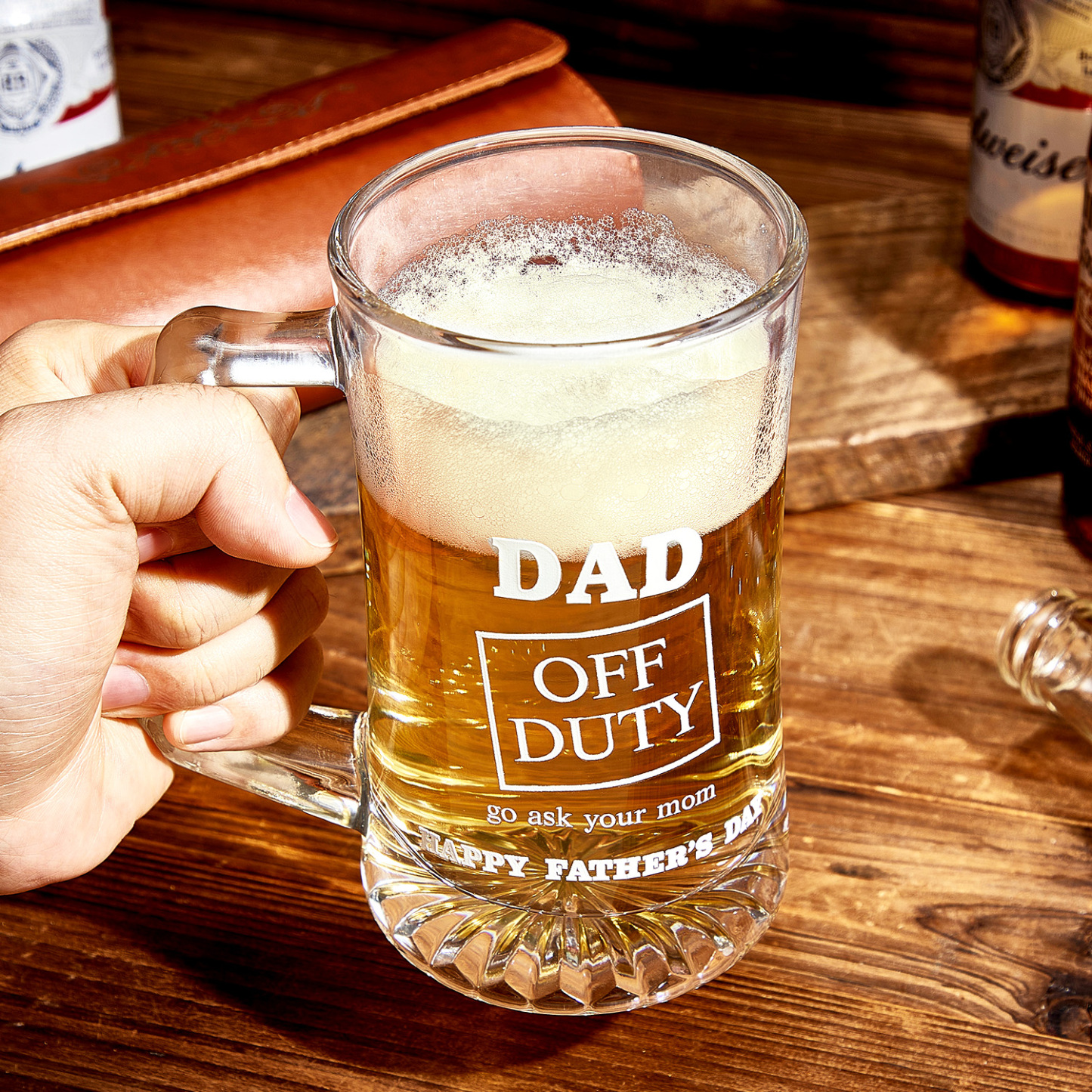 Personalisierter Bierkrug mit Gravur – Individuelles Geschenk für Papa