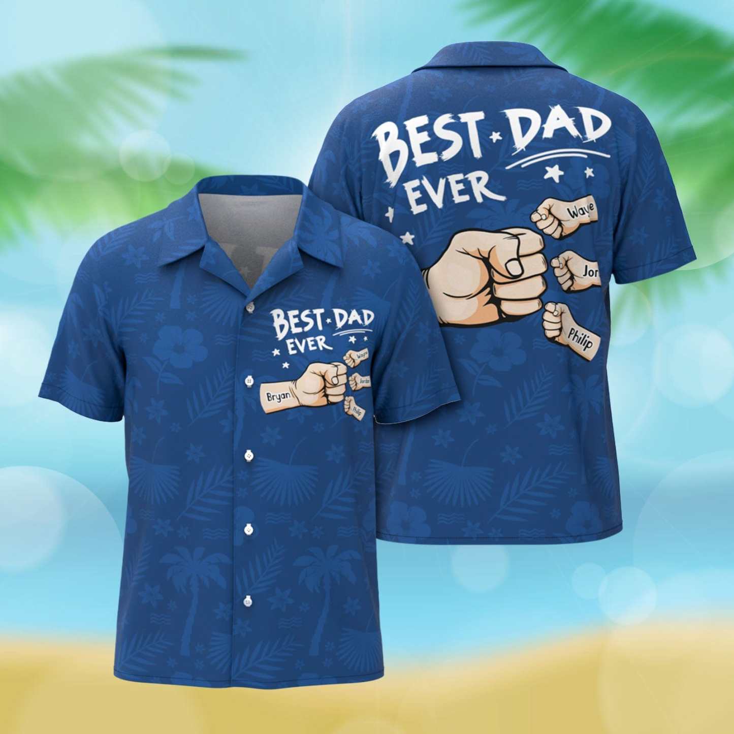 Benutzerdefinierte Fäuste Hawaiian Aloha Shirt Geschenk Benutzerdefinierte Button-down-shirt Geschenk Für Papa - CustWitDE
