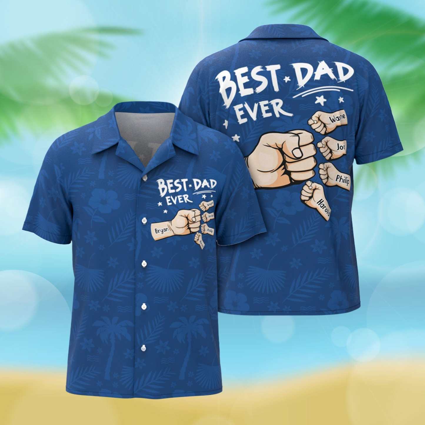 Benutzerdefinierte Fäuste Hawaiian Aloha Shirt Geschenk Benutzerdefinierte Button-down-shirt Geschenk Für Papa - CustWitDE