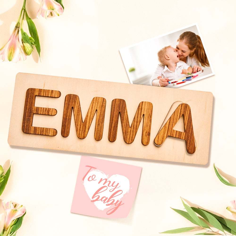 Personalisiertes Namenspuzzle Aus Holz Für Kleinkinder Mit Steckverbindungen - CustWitDE