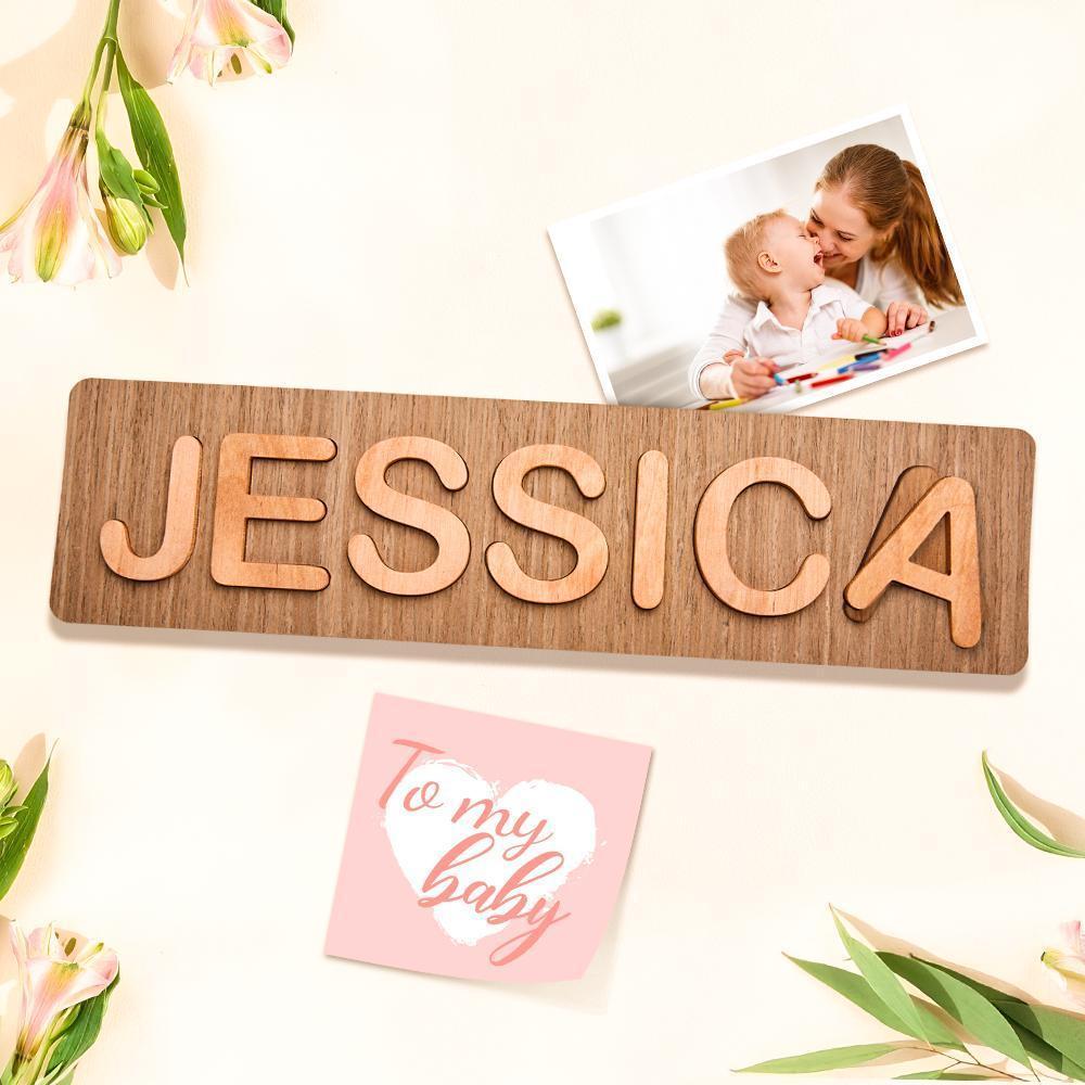 Personalisiertes Namenspuzzle Aus Holz – Holzspielzeug Mit Individuellem Namen – Geschenk Für Kleinkinder - CustWitDE