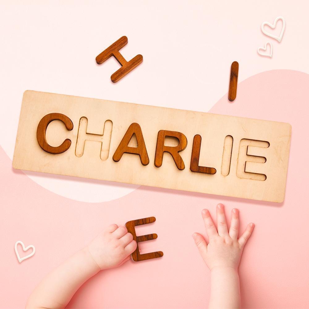 Personalisiertes Namenspuzzle Aus Holz, Individuelles Namenspuzzle, Spielzeug Für Kleinkinder, Geschenk Zum 1. Geburtstag (kleine Größe) - CustWitDE