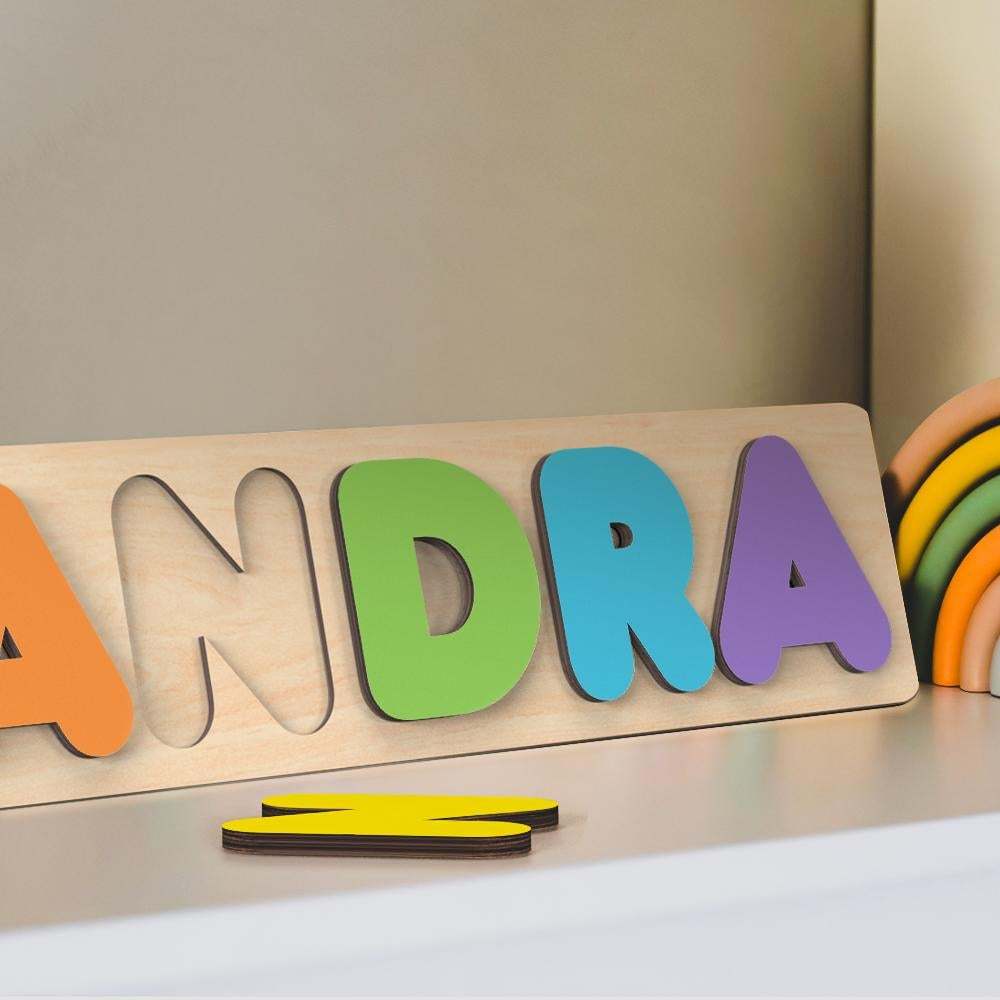 Personalisiertes Namenspuzzle Aus Holz Für Kleinkinder Mit Steckverbindungen - CustWitDE