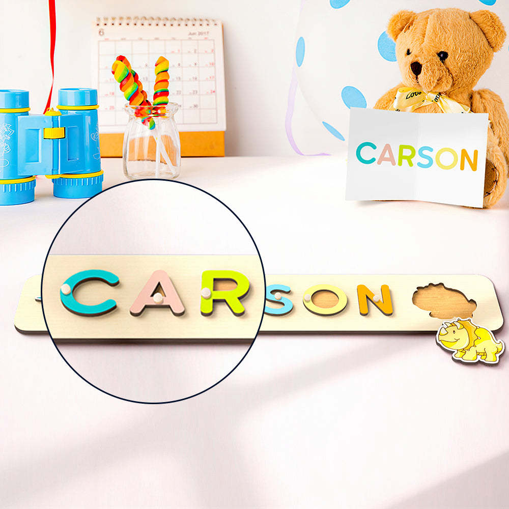 Individuell Gestaltbares Namenspuzzle Aus Holz Mit Stecknüssen, Personalisierte Tierpuzzles, Spielzeug Für Babys, Geschenk - CustWitDE