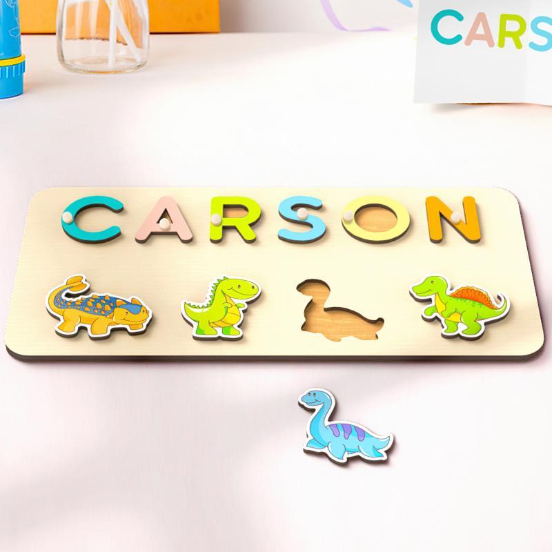 Individuell Gestaltbares Namenspuzzle Aus Holz Mit Stecknüssen, Personalisierte Tierpuzzles, Spielzeug Für Babys, Geschenk - CustWitDE