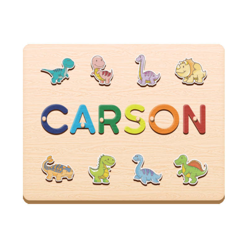 Individuell Gestaltbares Namenspuzzle Aus Holz Mit Stecknüssen, Personalisierte Tierpuzzles, Spielzeug Für Babys, Geschenk - CustWitDE