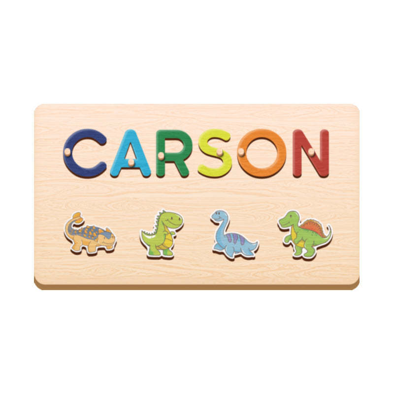 Individuell Gestaltbares Namenspuzzle Aus Holz Mit Stecknüssen, Personalisierte Tierpuzzles, Spielzeug Für Babys, Geschenk - CustWitDE