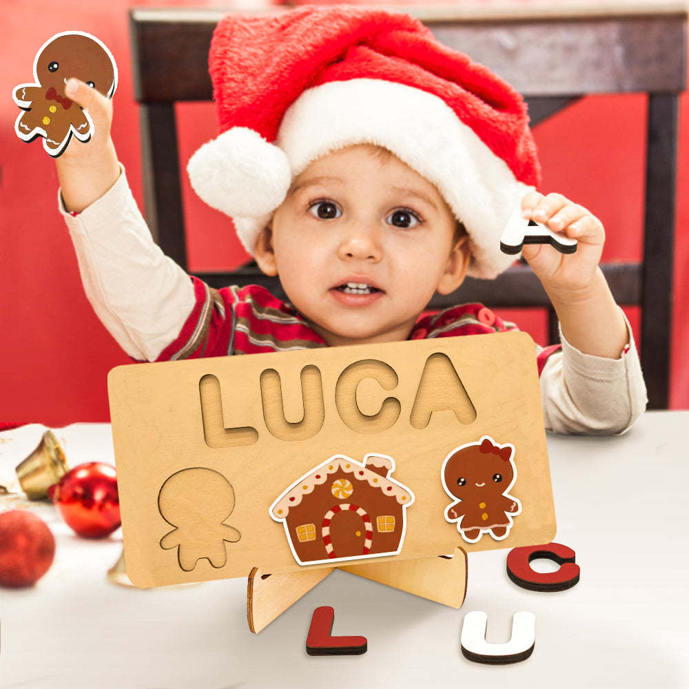 Personalisiertes Namenspuzzle Aus Holz – Ein Weihnachtliches Montessori-spielzeug, Das Zum Baby Einlädt - CustWitDE