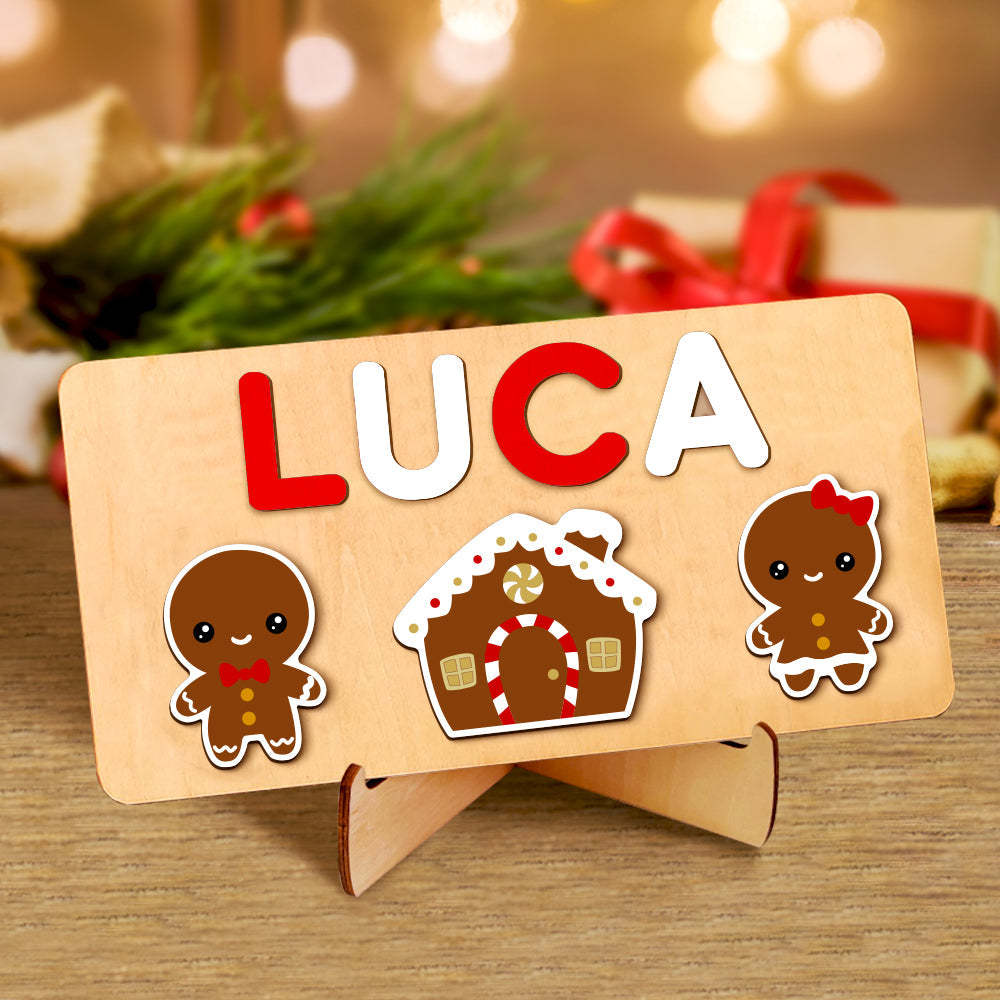 Personalisiertes Namenspuzzle Aus Holz – Ein Weihnachtliches Montessori-spielzeug, Das Zum Baby Einlädt - CustWitDE