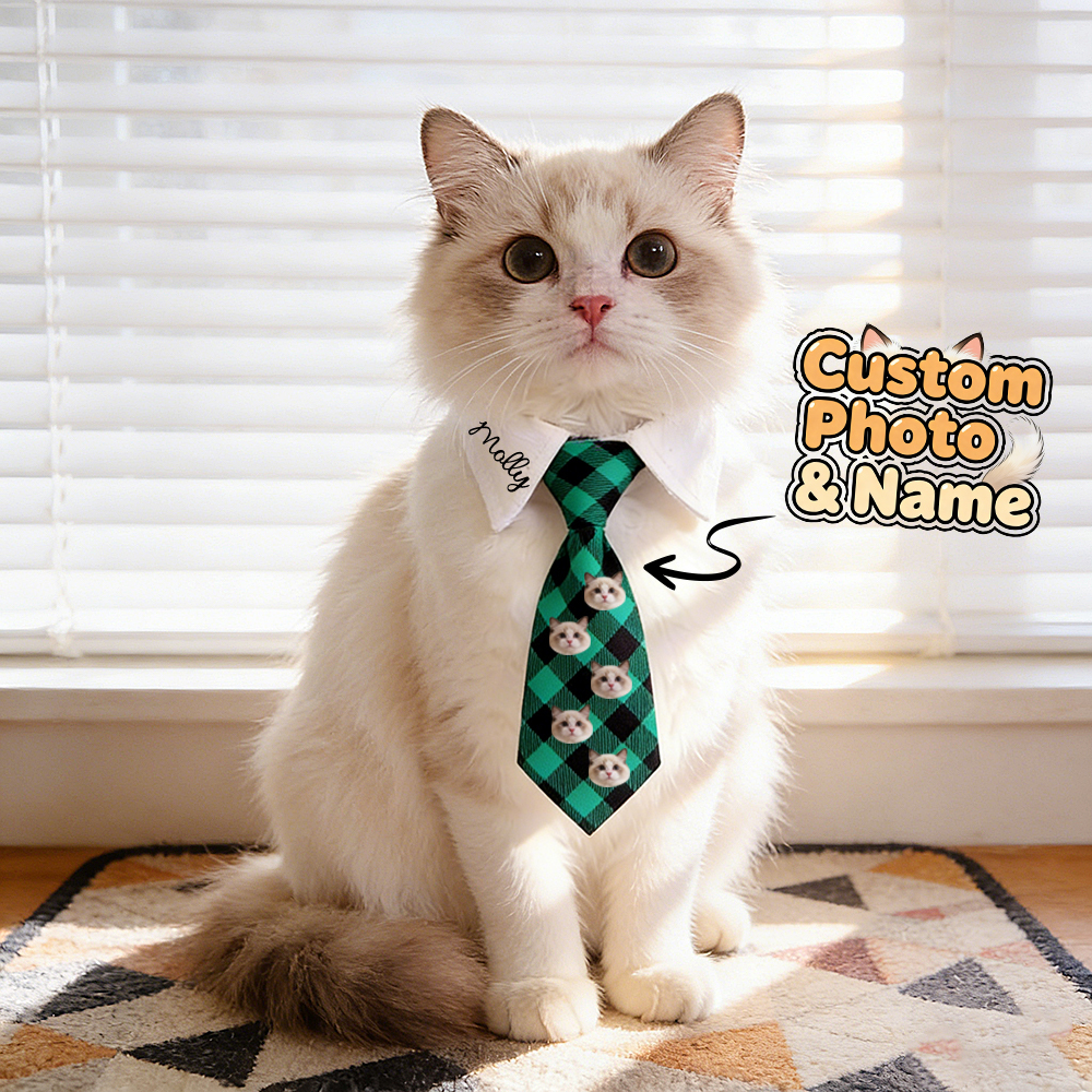 Foto & Name personalisierbare Haustier Krawatte - Individuelles Tierliebhaber Geschenk mit Foto-Druck
