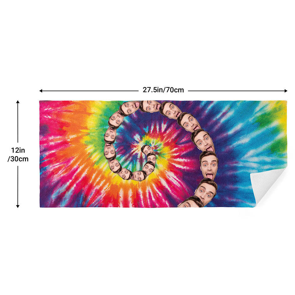Benutzerdefinierte Gesichter Regenbogen Strand Handtuch Personalisierte Foto Strand Handtuch Lustiges Geschenk - CustWitDE