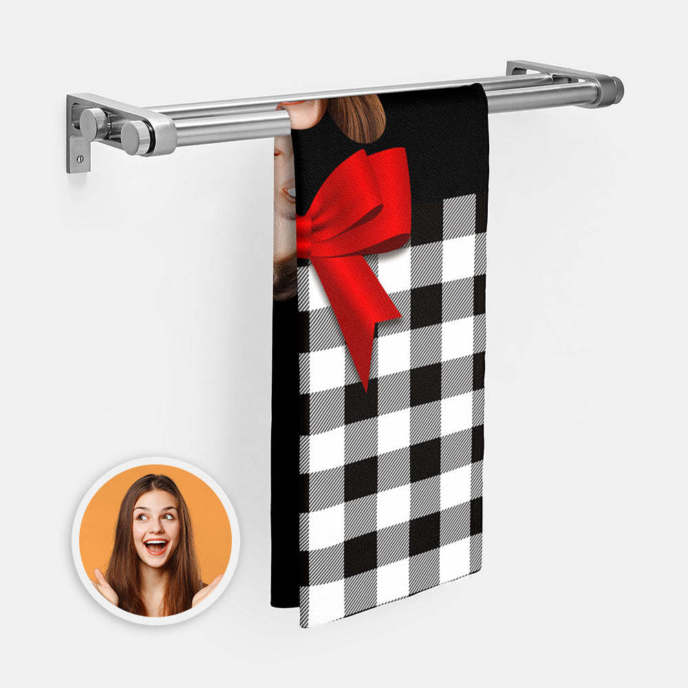 Benutzerdefinierte Gesicht Schleife Strandtuch Personalisierte Foto Strandtuch Lustiges Geschenk - CustWitDE