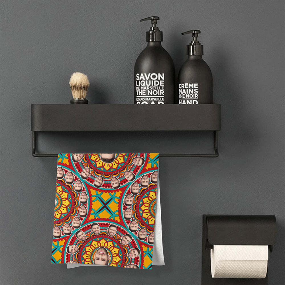 Benutzerdefinierte Gesicht Kreis Strandtuch Personalisierte Foto Strandtuch Lustiges Geschenk - CustWitDE