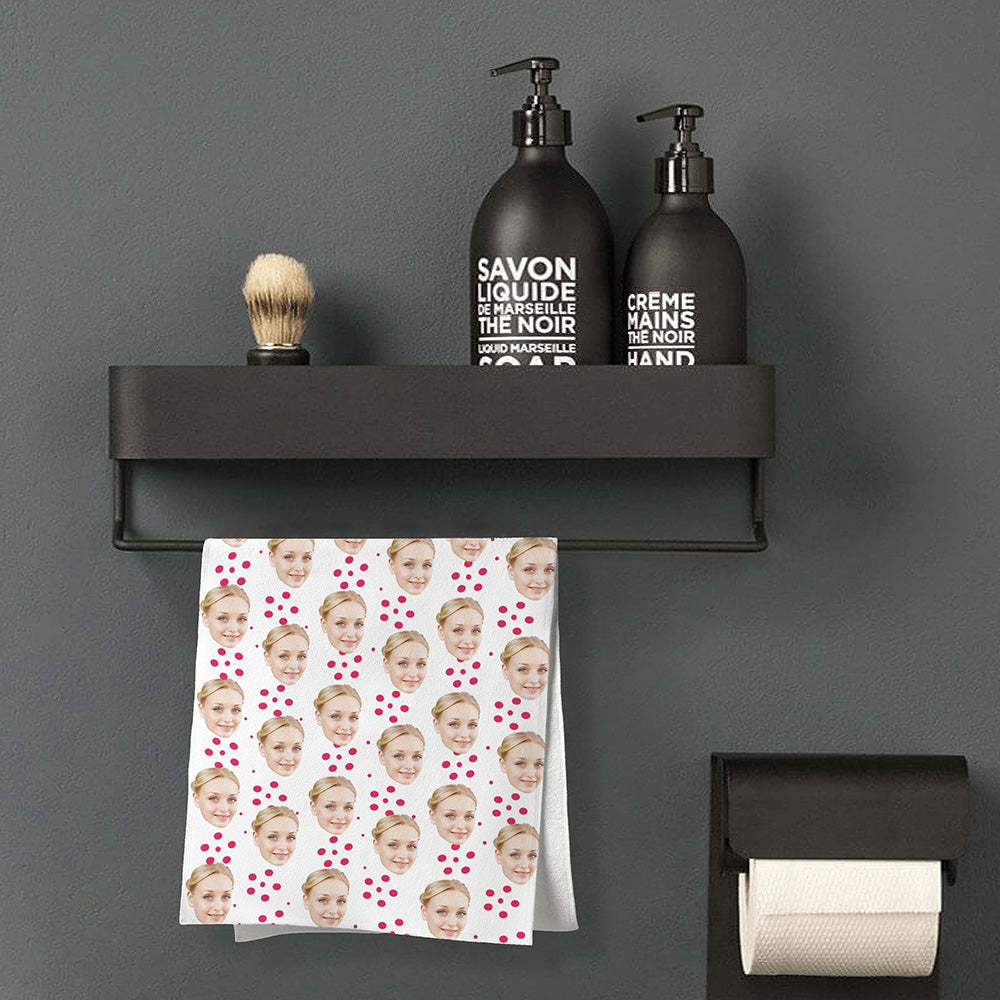 Benutzerdefinierte Gesicht Rot Kreis Strand Handtuch Personalisierte Foto Strand Handtuch Lustige Geschenk - CustWitDE