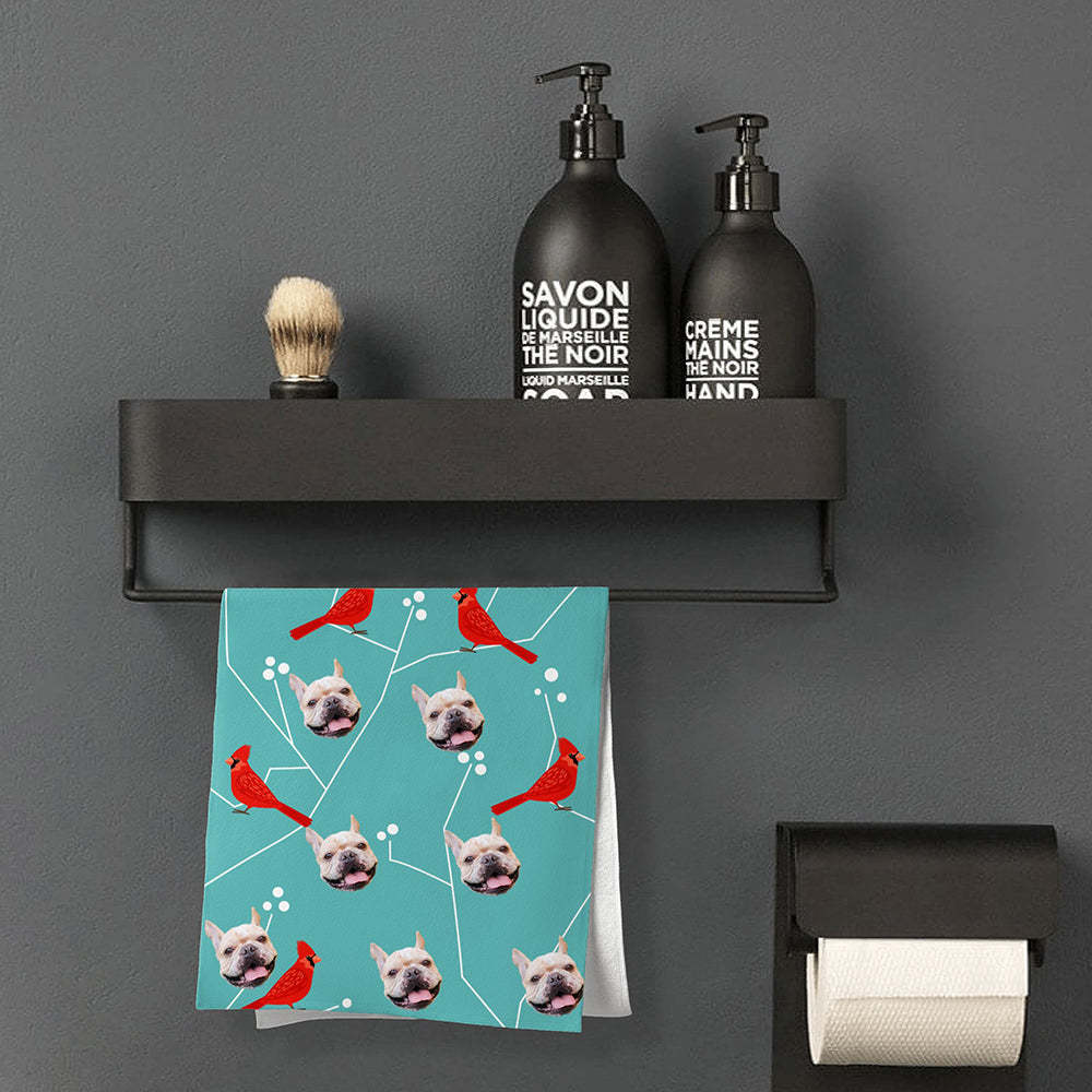 Benutzerdefinierte Hund Gesichter Strand Handtuch Personalisierte Foto Strand Handtuch Lustiges Geschenk - CustWitDE