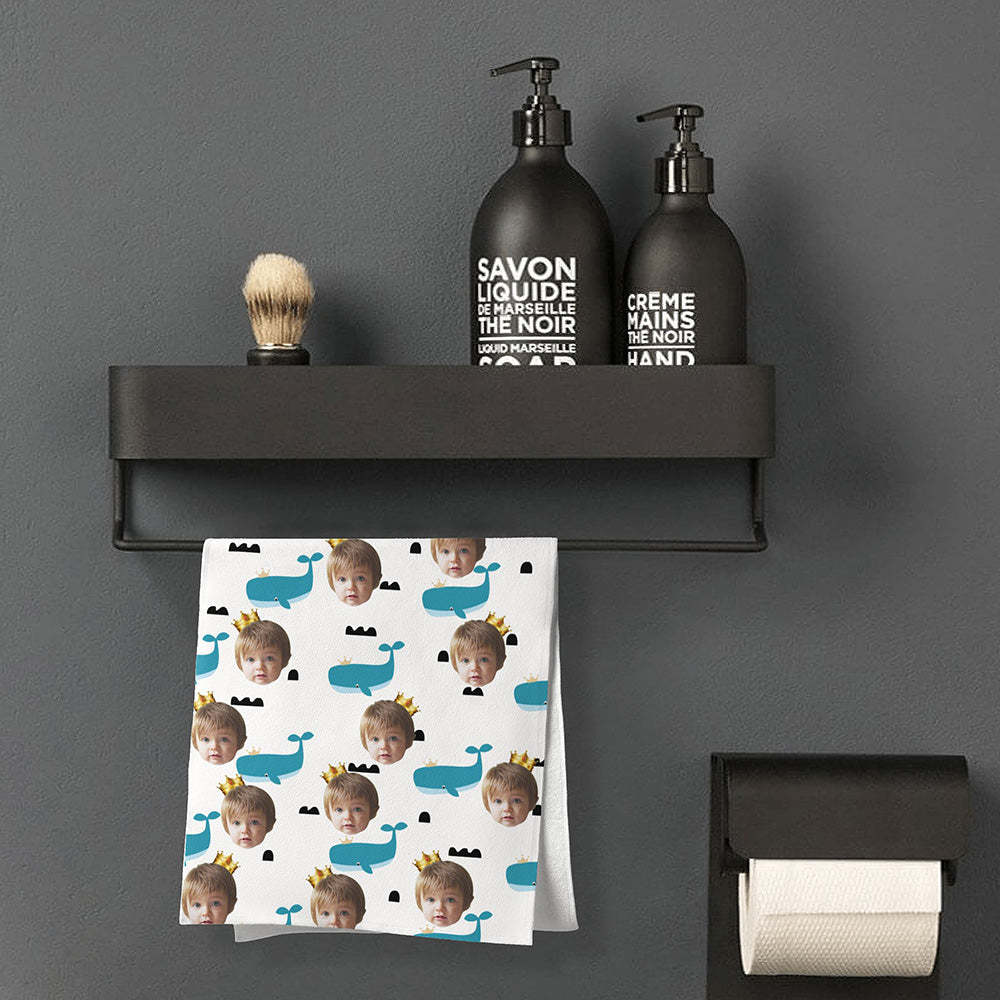 Benutzerdefinierte Gesicht Wale Strand Handtuch Personalisierte Foto Strand Handtuch Lustige Geschenk - CustWitDE