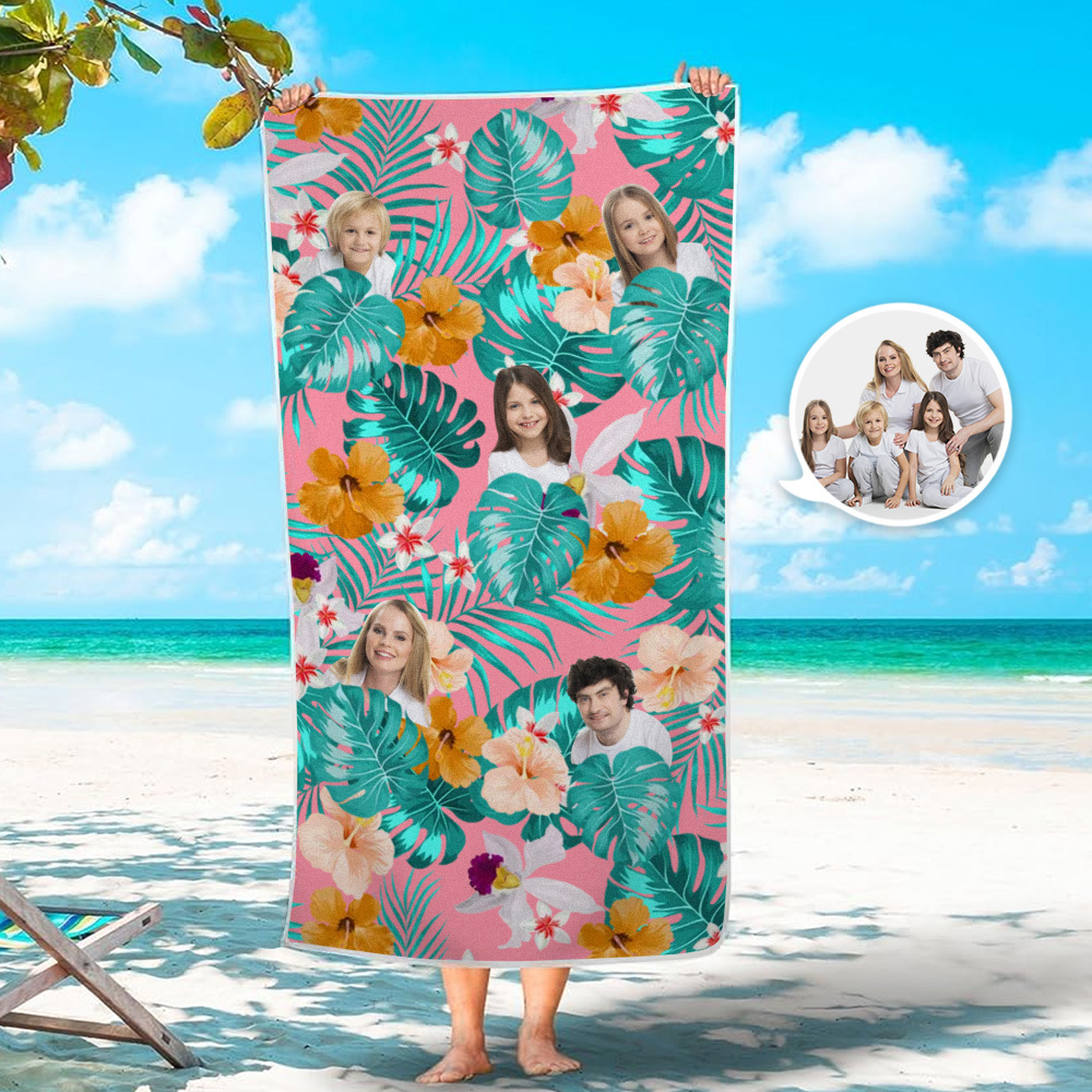 Strandtuch Im Tropischen Stil Mit Individuellem Foto - CustWitDE