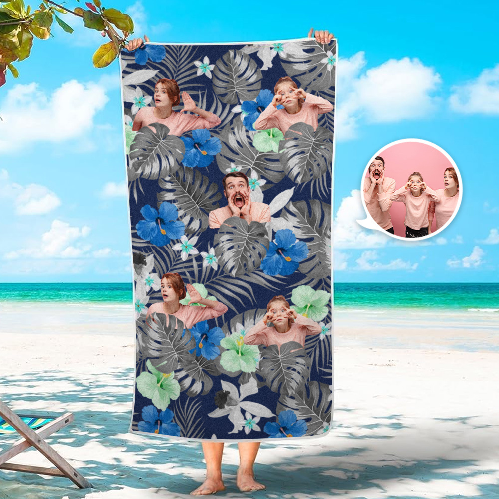 Strandtuch Im Tropischen Stil Mit Individuellem Foto - CustWitDE