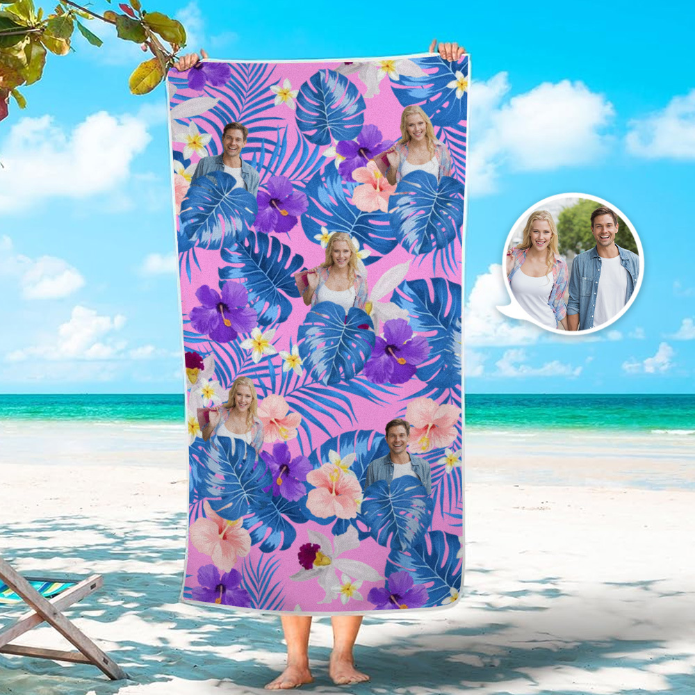 Strandtuch Im Tropischen Stil Mit Individuellem Foto - CustWitDE