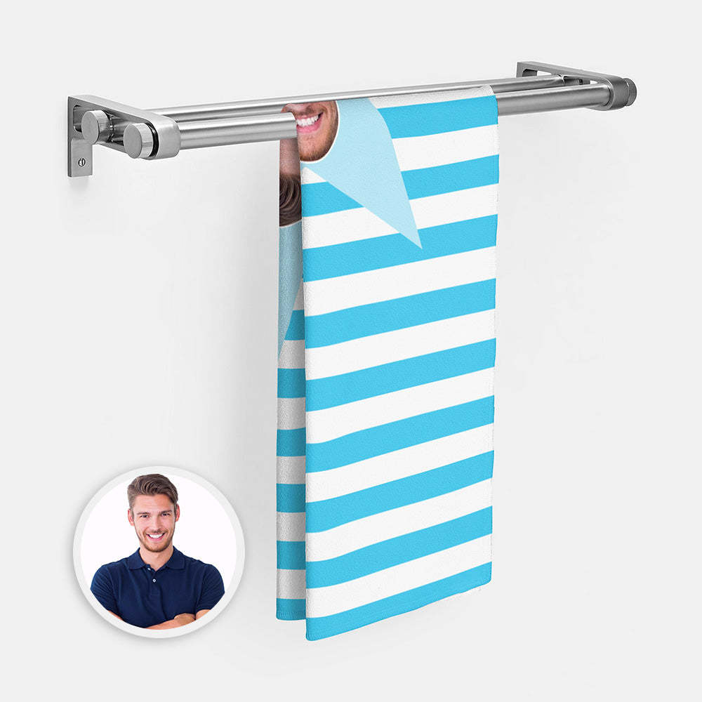 Benutzerdefinierte Gesicht Stern Strandtuch Personalisierte Foto Strandtuch Lustiges Geschenk - CustWitDE