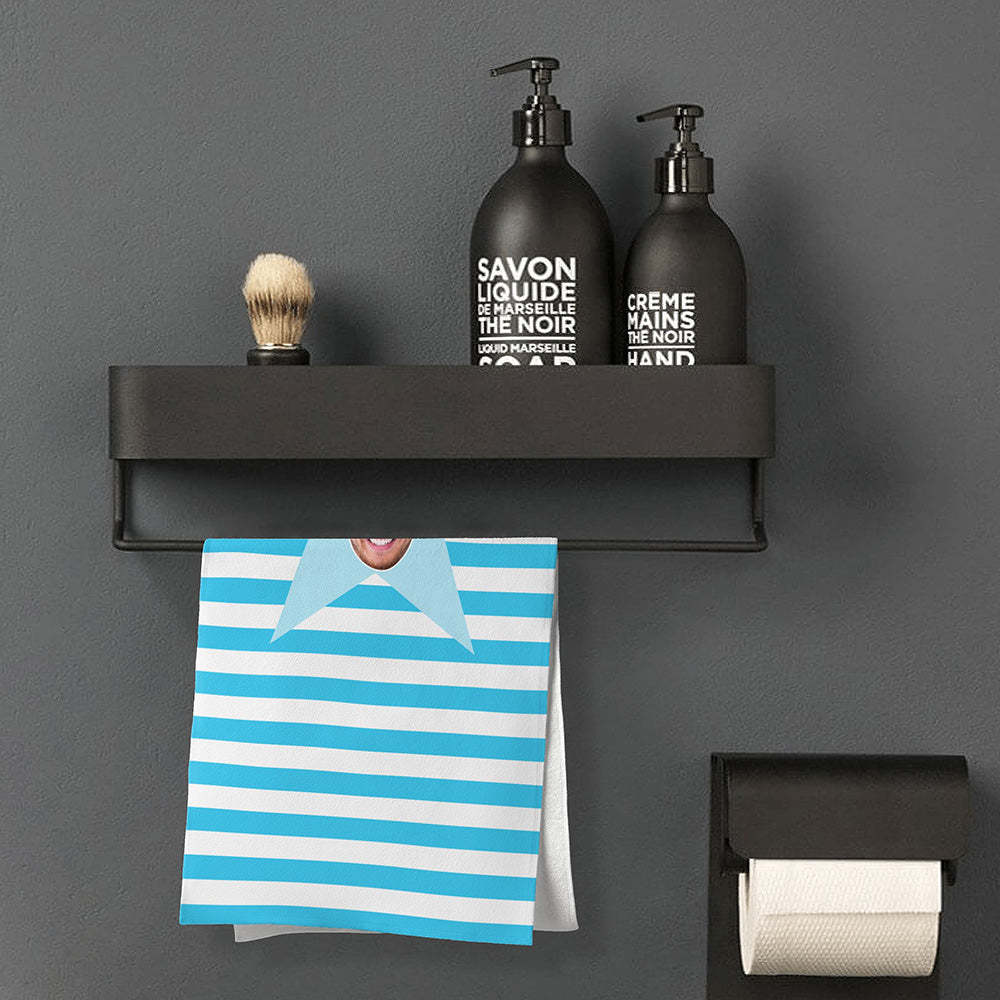 Benutzerdefinierte Gesicht Stern Strandtuch Personalisierte Foto Strandtuch Lustiges Geschenk - CustWitDE