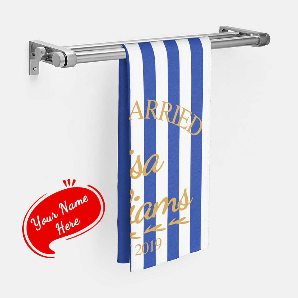 Benutzerdefinierte Name Hochzeit Strand Handtuch Personalisierte Strand Handtuch Lustige Geschenk - CustWitDE