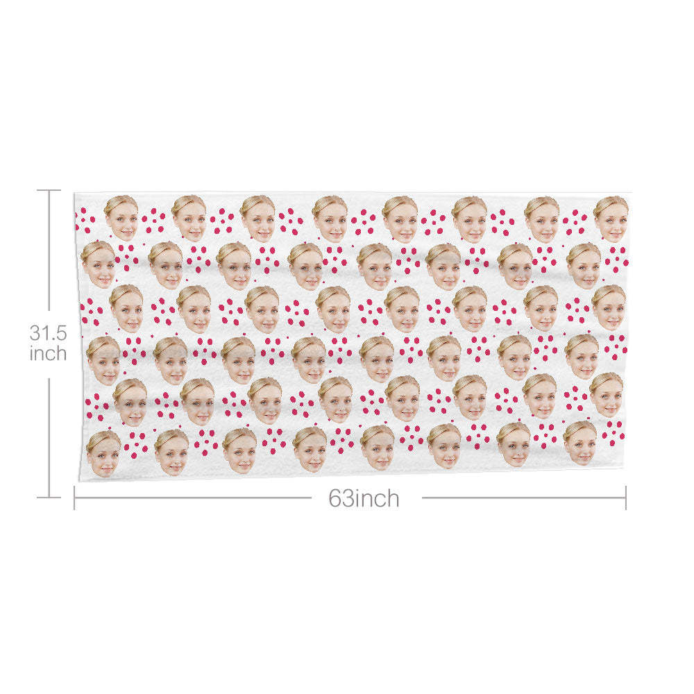 Benutzerdefinierte Gesicht Rot Kreis Strand Handtuch Personalisierte Foto Strand Handtuch Lustige Geschenk - CustWitDE